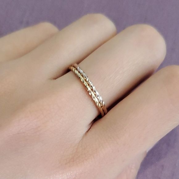 Thin Twisted Stacking Ring - 1 Ring - Picture 2 of 2